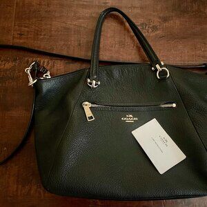 Coach Black Prairie Satchel (Pebbled Leather)